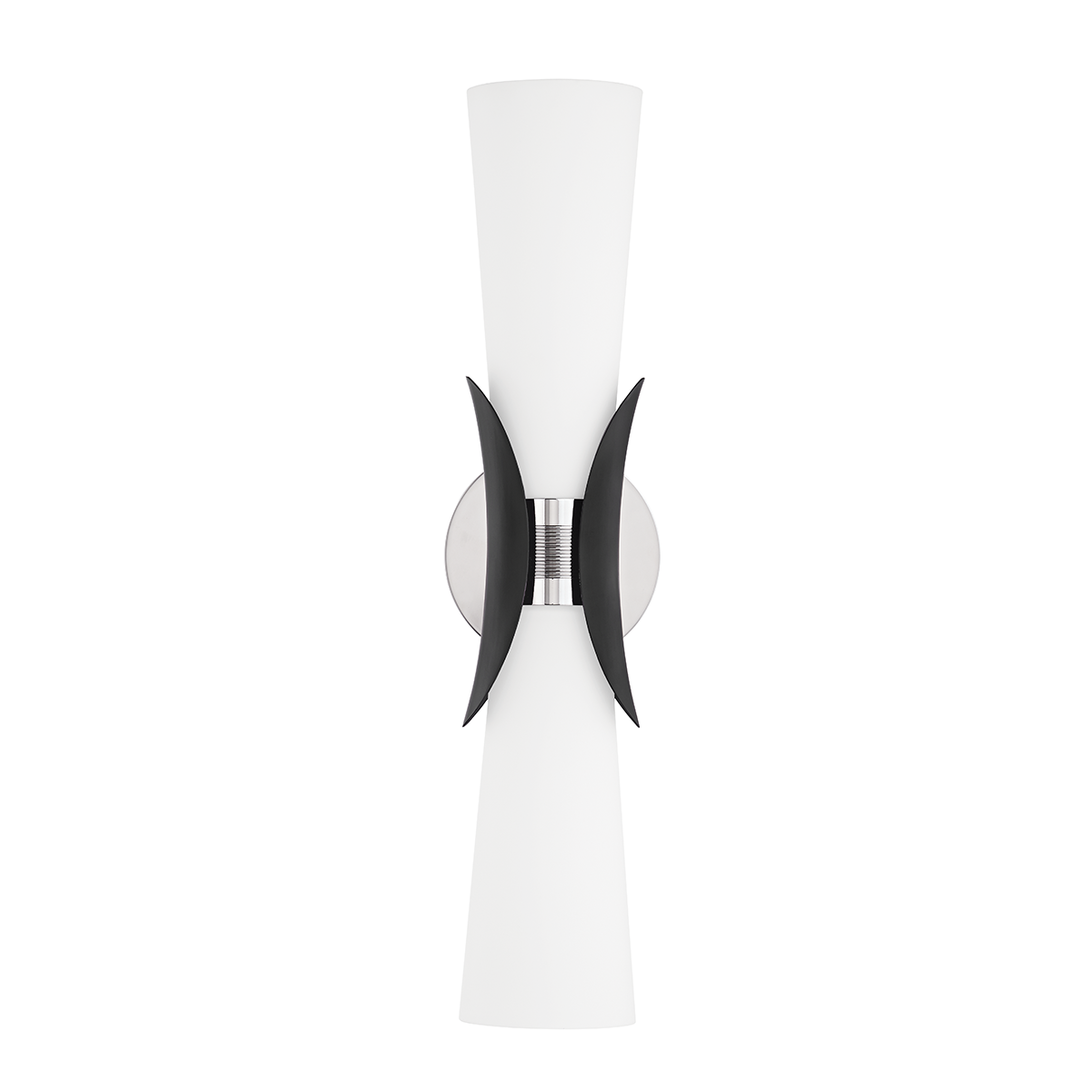 Muncie Wall Sconce - 2-Light - Polished Nickel/Soft Black - Troy Lighting B2102-PN/SBK