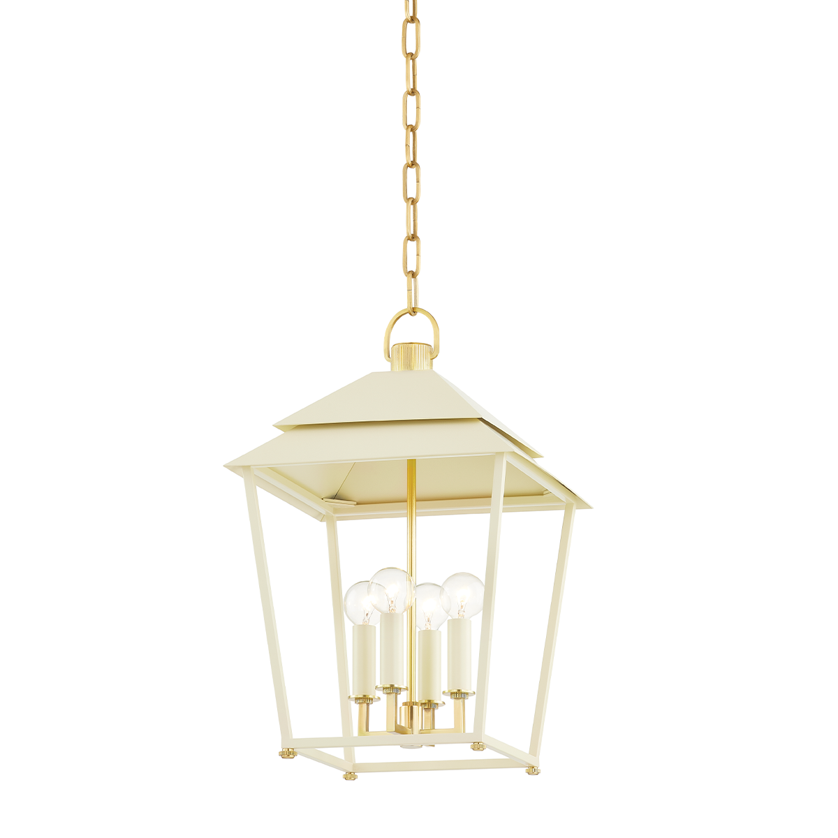 Natick Lantern - 4-Light - Aged Brass/Soft Sand by Hudson Valley Lighting
