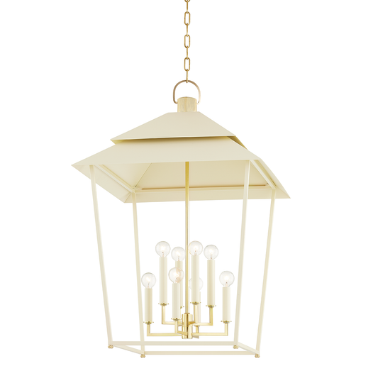 Natick Lantern - 8-Light - Aged Brass/Soft Sand by Hudson Valley Lighting