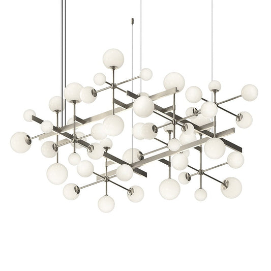Nebula Standard Square Chandelier - Satin Nickel by SONNEMAN