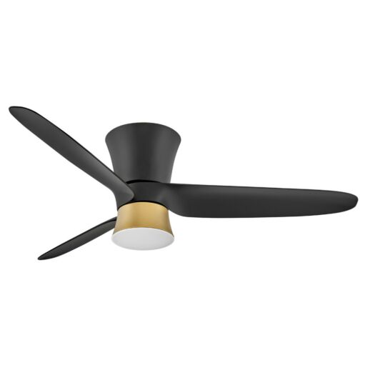 Neo 52" LED Smart Fan - Matte Black with Heritage Brass Accents by Hinkley Lighting