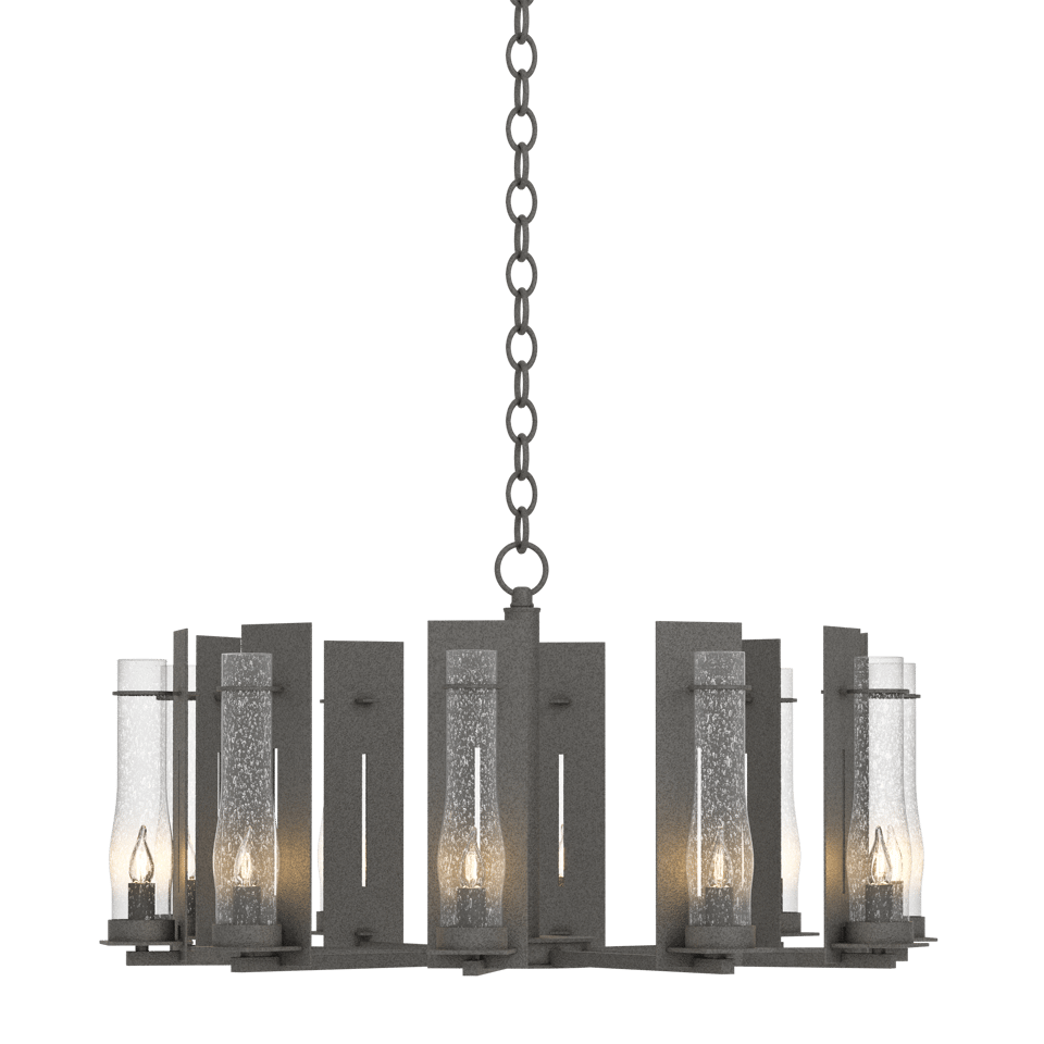 New Town 10-Arm Chandelier - Natural Iron by Hubbardton Forge