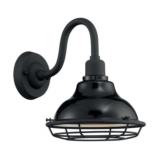 Newbridge - 1 Light Sconce with- Black and Silver & Black Accents Finish - Satco 60-7001