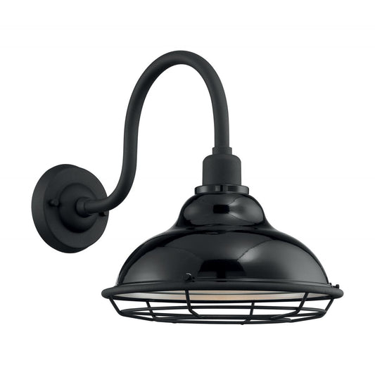 Newbridge - 1 Light Sconce with- Black and Silver & Black Accents Finish - Satco 60-7002