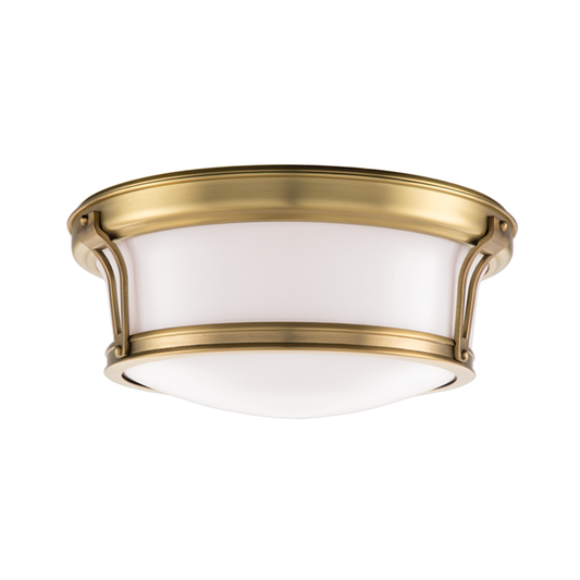 Newport Large Flush Mount - 2-Light - Aged Brass by Hudson Valley Lighting