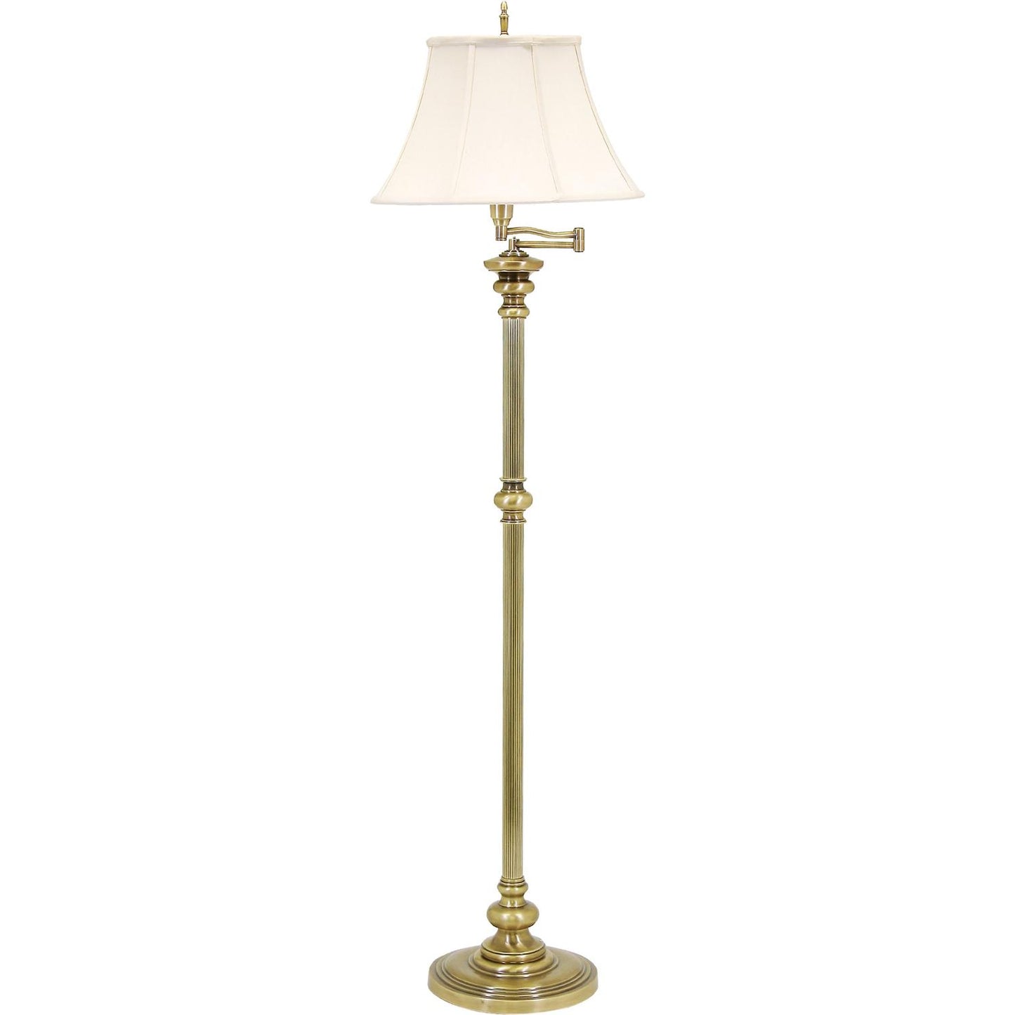 Newport Swing Arm Floor Lamp - N604-AB - Antique Brass by House of Troy
