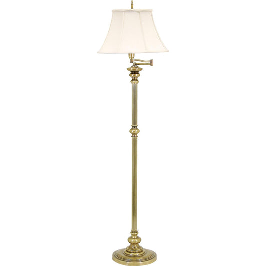 Newport Swing Arm Floor Lamp - N604-AB - Antique Brass by House of Troy