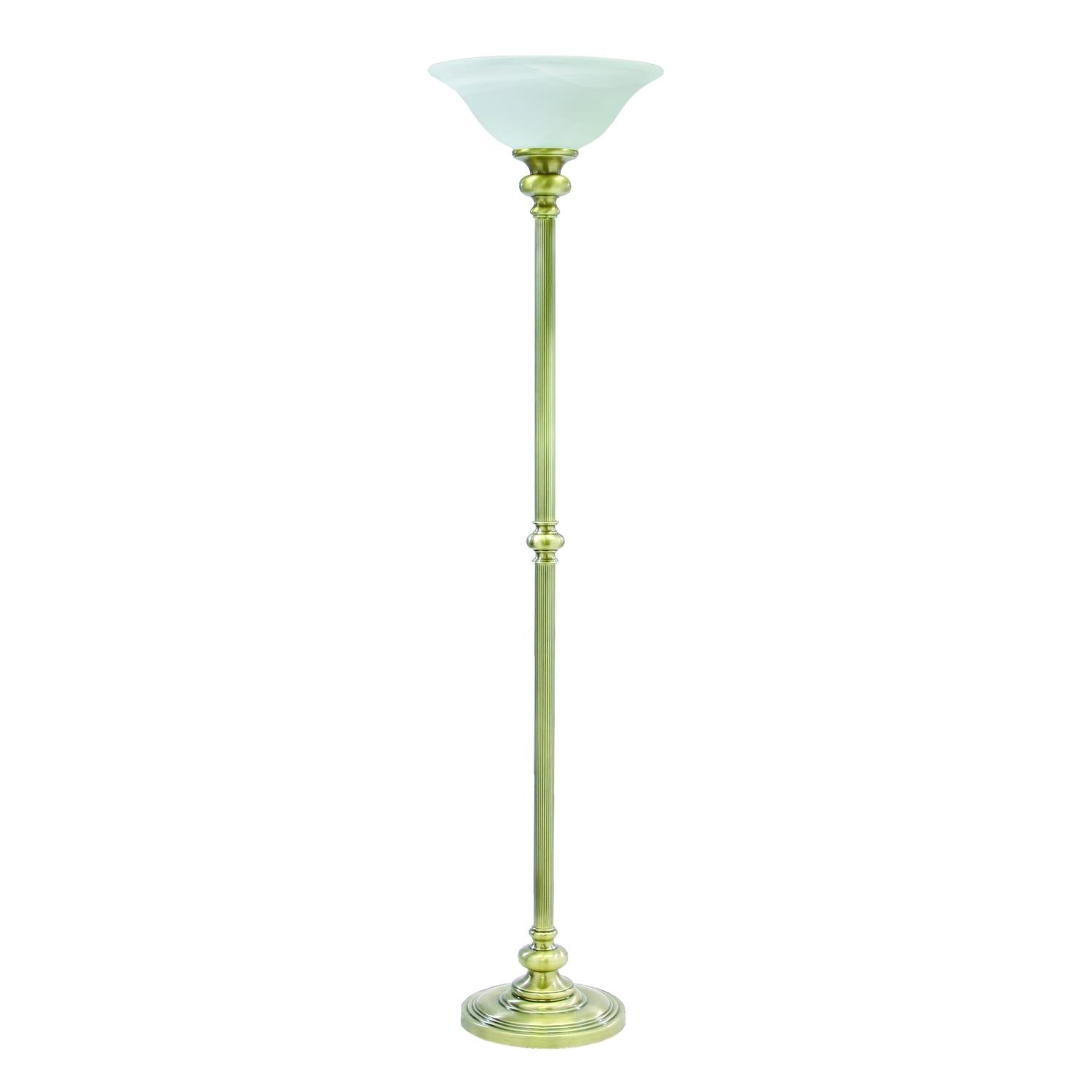 Newport Torchiere Floor Lamp - N600-O-AB - Antique Brass by House of Troy