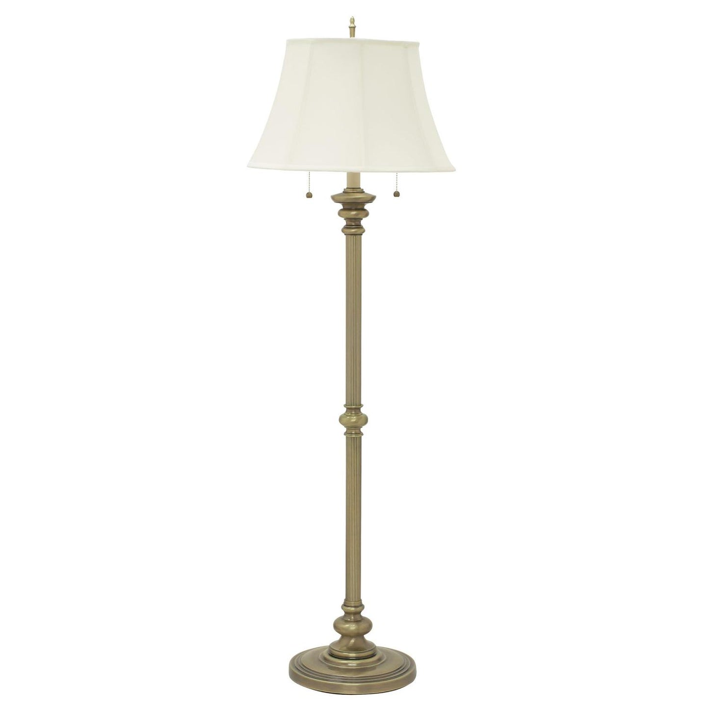 Newport Twin Pull Floor Lamp - N601-AB - Antique Brass by House of Troy