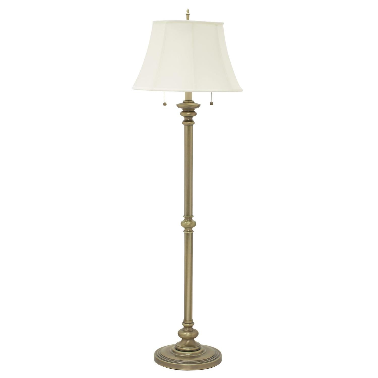 Newport Twin Pull Floor Lamp - N601-AB - Antique Brass by House of Troy