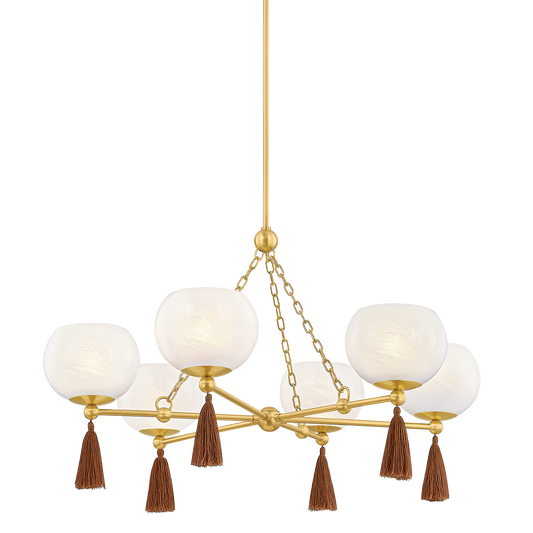Niya Chandelier - 6-Light - Aged Brass - Mitzi H1039806-AGB