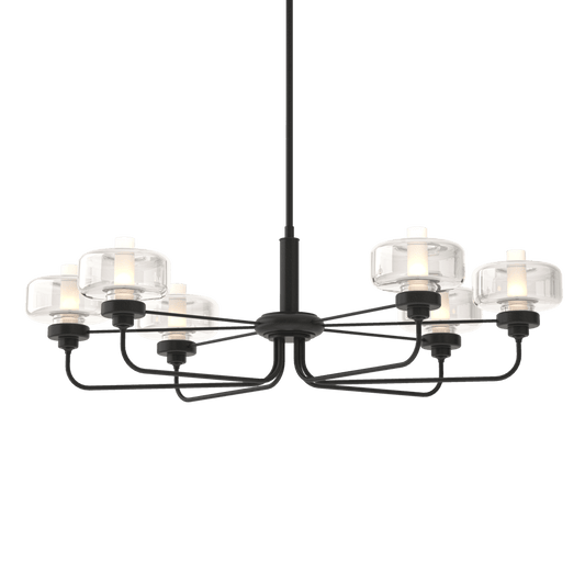 Nola Pendant - Black - Clear with Frost Glass by Hubbardton Forge