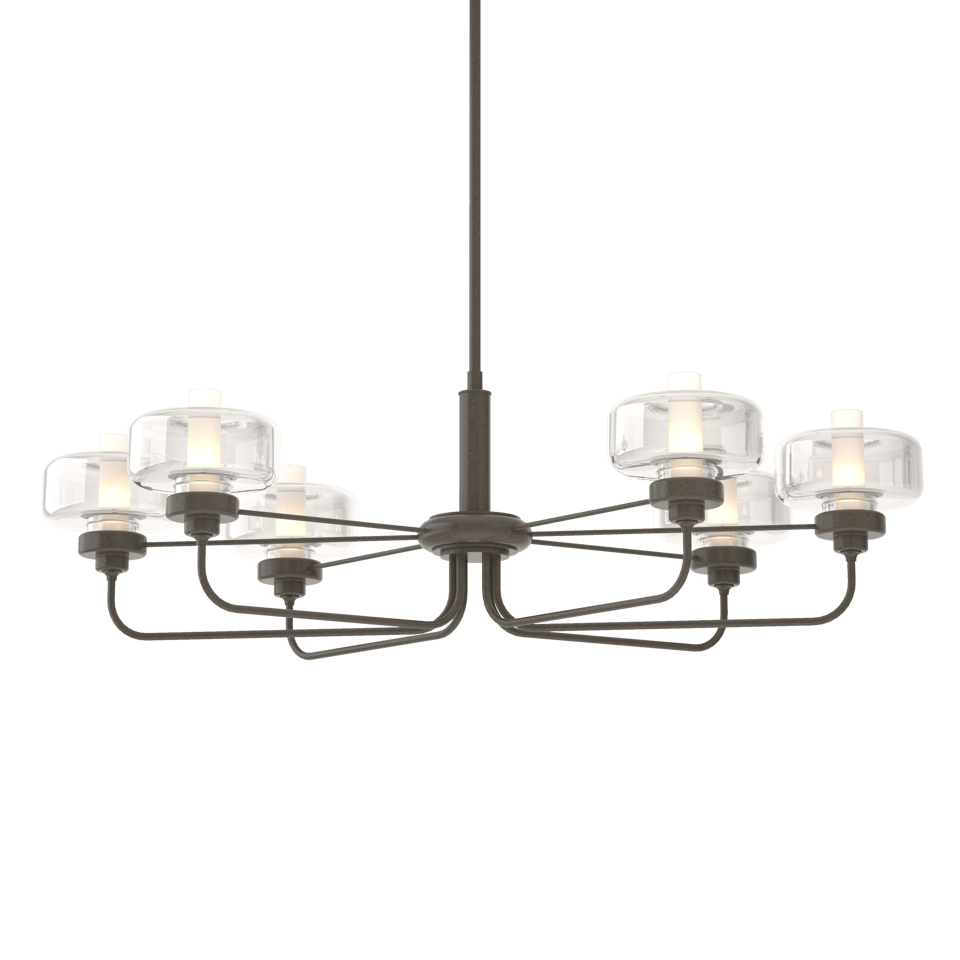 Nola Pendant - Dark Smoke - Clear with Frost Glass by Hubbardton Forge