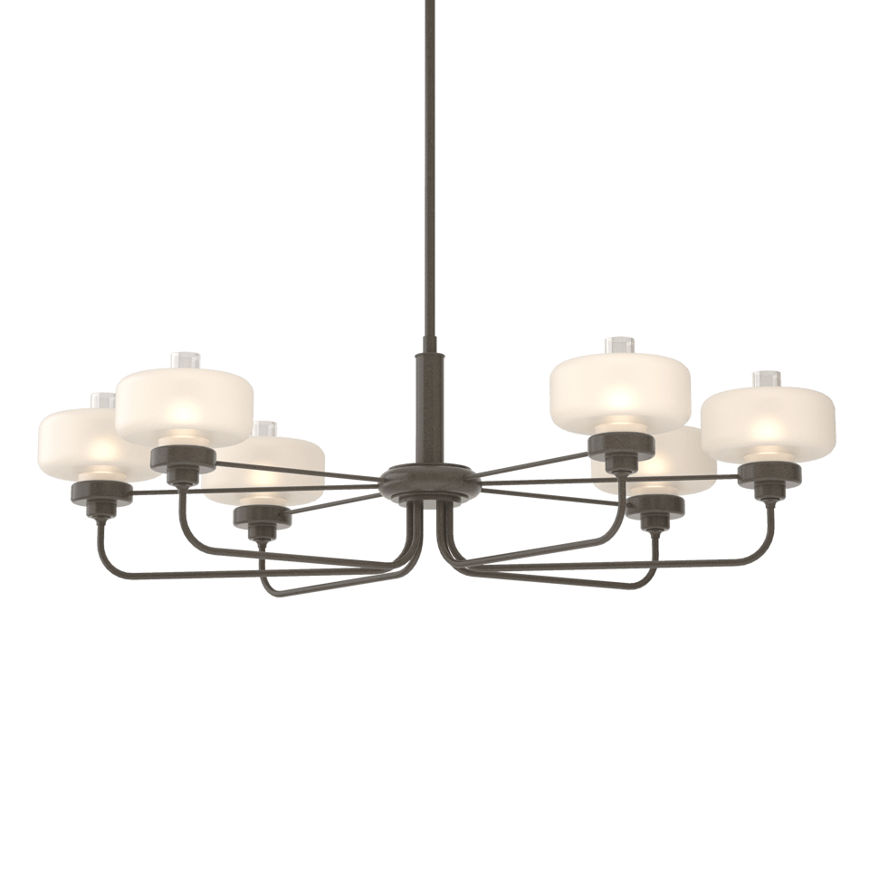 Nola Pendant - Dark Smoke - Frost with Clear Glass by Hubbardton Forge