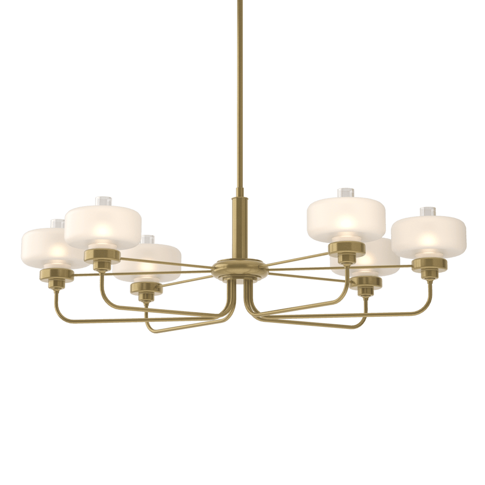 Nola Pendant - Modern Brass - Frost with Clear Glass by Hubbardton Forge