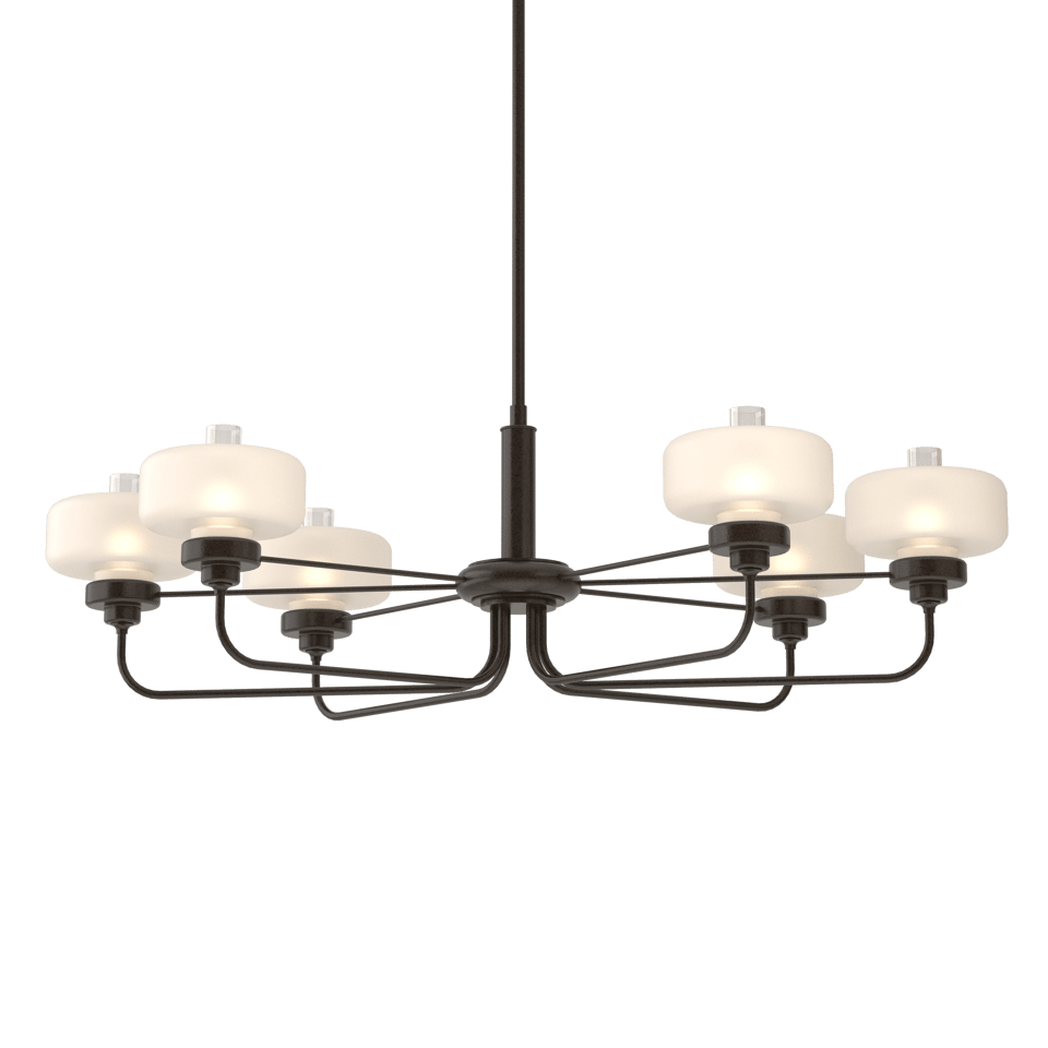 Nola Pendant - Oil Rubbed Bronze - Frost with Clear Glass by Hubbardton Forge