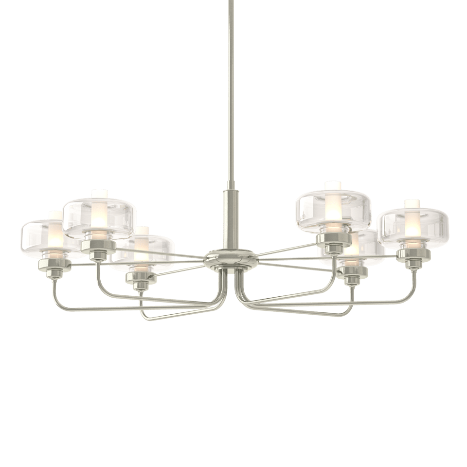 Nola Pendant - Sterling - Clear with Frost Glass by Hubbardton Forge