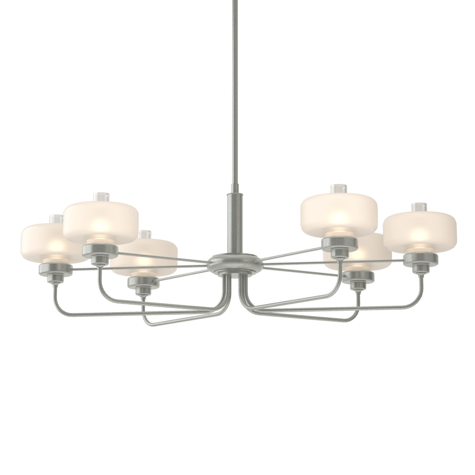 Nola Pendant - Vintage Platinum - Frost with Clear Glass by Hubbardton Forge