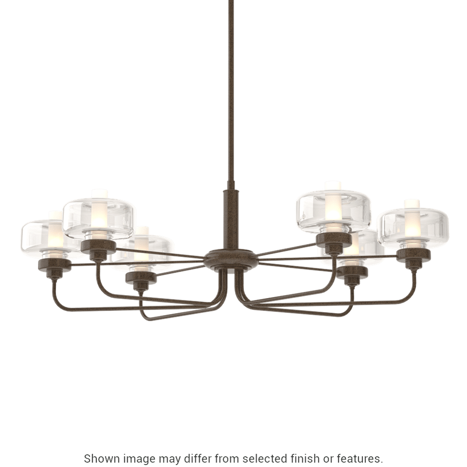 Nola Pendant - White - Clear with Frost Glass by Hubbardton Forge