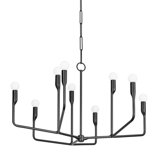 Norman Chandelier - 9-Light - Forged Iron - Troy Lighting F9232-FOR