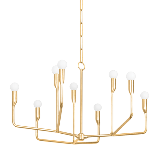 Norman Chandelier - 9-Light - Vintage Gold Leaf - Troy Lighting F9232-VGL