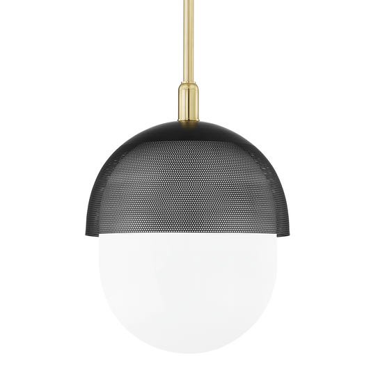 Nyack Large Pendant - Aged Brass/Black by Hudson Valley Lighting