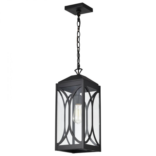Oaklyn - 1 Light Hanging Lantern - Matte Black with Clear Glass - Satco 60-8125
