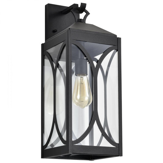 Oaklyn - 1 Light Large Wall Lantern - Matte Black with Clear Glass - Satco 60-8123
