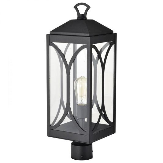 Oaklyn - 1 Light Post Top - Matte Black with Clear Glass - Satco 60-8124