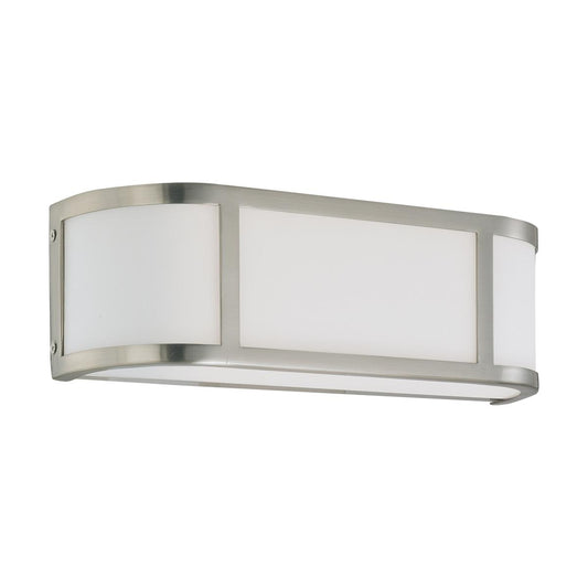 Odeon - 2 Light Vanity with Satin White Glass - Brushed Nickel Finish - Satco 60-2871