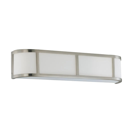 Odeon - 3 Light Vanity with Satin White Glass - Brushed Nickel Finish - Satco 60-2873