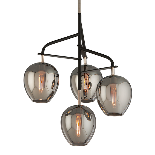 Odyssey Chandelier - 4-Light - Textured Black & Polish Nickel - Troy Lighting F4295-TBK/PN