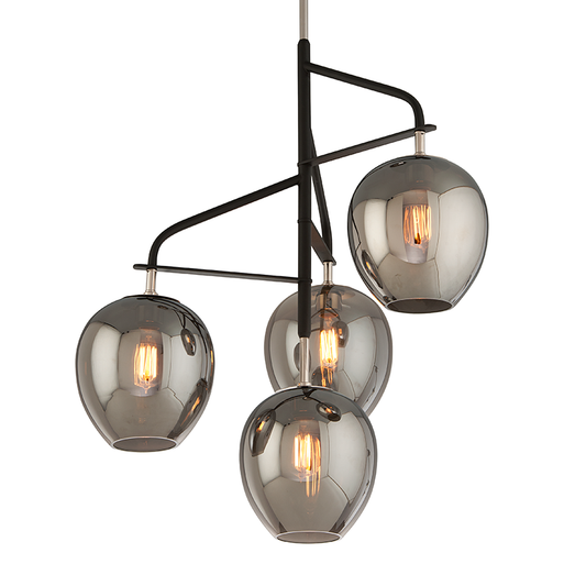 Odyssey Chandelier - 4-Light - Textured Black & Polish Nickel - Troy Lighting F4296-TBK/PN