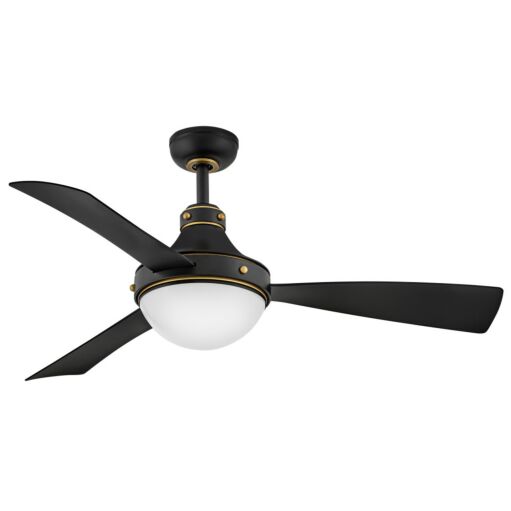 Oliver 50" LED Smart Fan - Matte Black with Heritage Brass Accents by Hinkley Lighting