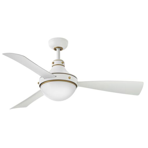 Oliver 50" LED Smart Fan - Matte White with Heritage Brass Accents by Hinkley Lighting