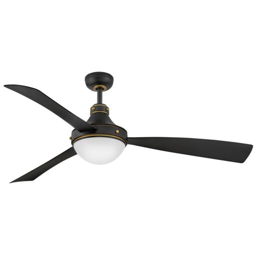 Oliver 62" LED Smart Fan - Matte Black with Heritage Brass Accents by Hinkley Lighting