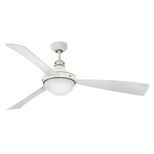 Oliver 62" LED Smart Fan - Matte White with Heritage Brass Accents by Hinkley Lighting