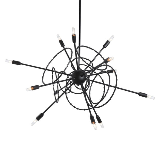Olympus 12-Light Starburst Pendant - Black by Hubbardton Forge