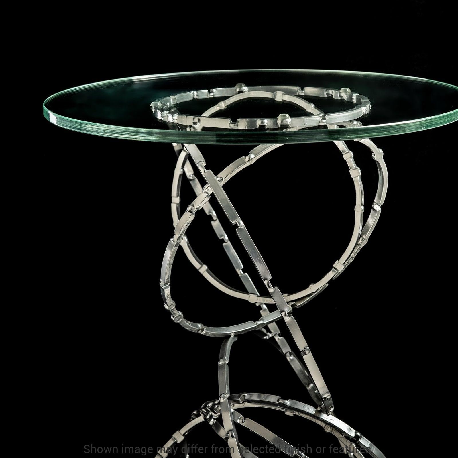 Olympus Glass Top Accent Table - White by Hubbardton Forge