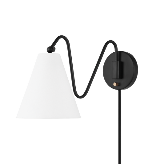 Onda Plug-In Sconce - Soft Black - Mitzi HL699101-SBK