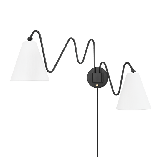 Onda Plug-In Sconce - Soft Black - Mitzi HL699102-SBK