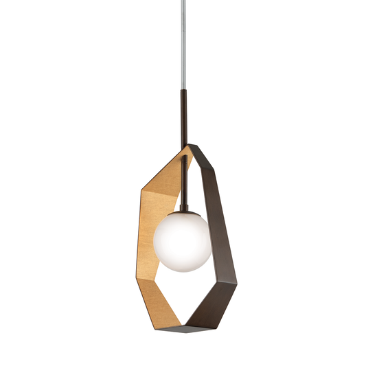 Origami Pendant - 1-Light - Bronze With Gold Leaf - Troy Lighting F5523-BRZ/GL/SS