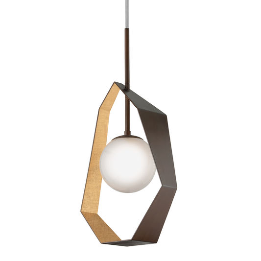Origami Pendant - 1-Light - Bronze With Gold Leaf - Troy Lighting F5524-BRZ/GL/SS
