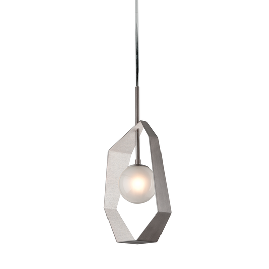 Origami Pendant - 1-Light - Graphite With Silver Leaf - Troy Lighting F5533-GRA/SL/SS