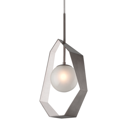 Origami Pendant - 1-Light - Graphite With Silver Leaf - Troy Lighting F5534