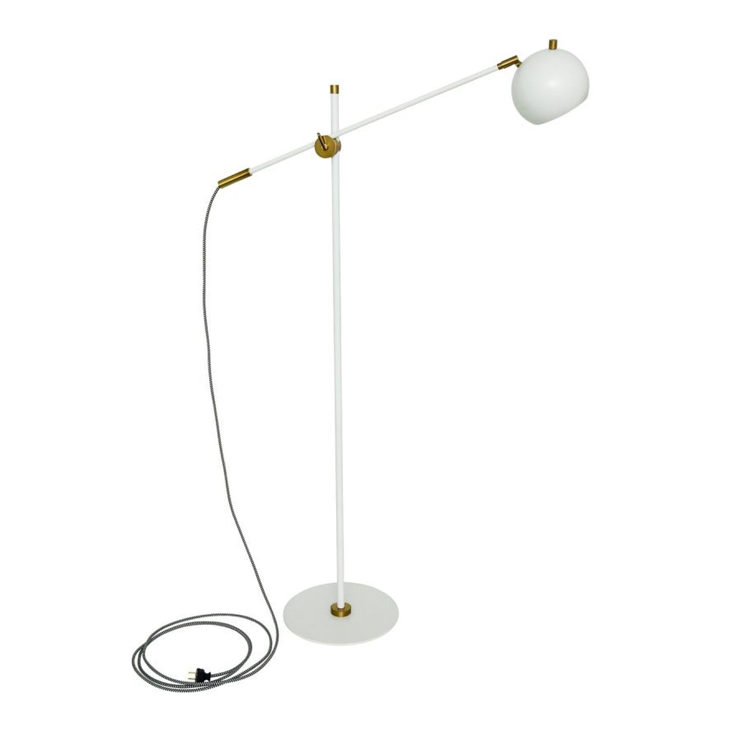 Orwell Floor Lamp - OR700-WTWB - Whie/Weathered Brass by House of Troy