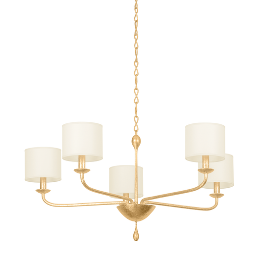 Osmond Chandelier - 5-Light - Vintage Gold Leaf - Troy Lighting F9737-VGL