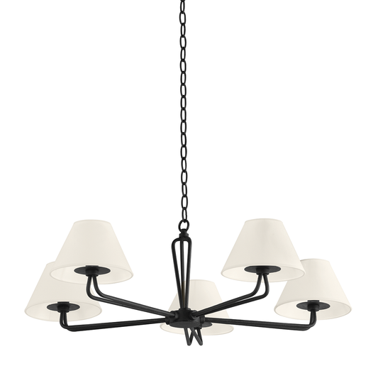 Ozias Chandelier - 5-Light - Black Iron - Troy Lighting F2536-BI