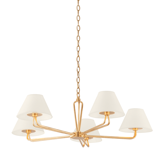 Ozias Chandelier - 5-Light - Vintage Gold Leaf - Troy Lighting F2536-VGL