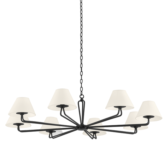 Ozias Chandelier - 8-Light - Black Iron - Troy Lighting F2550-BI